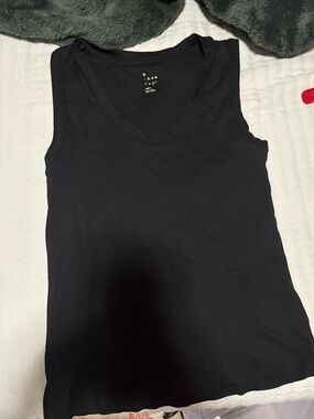 a new day Black Ribbed Tank Top